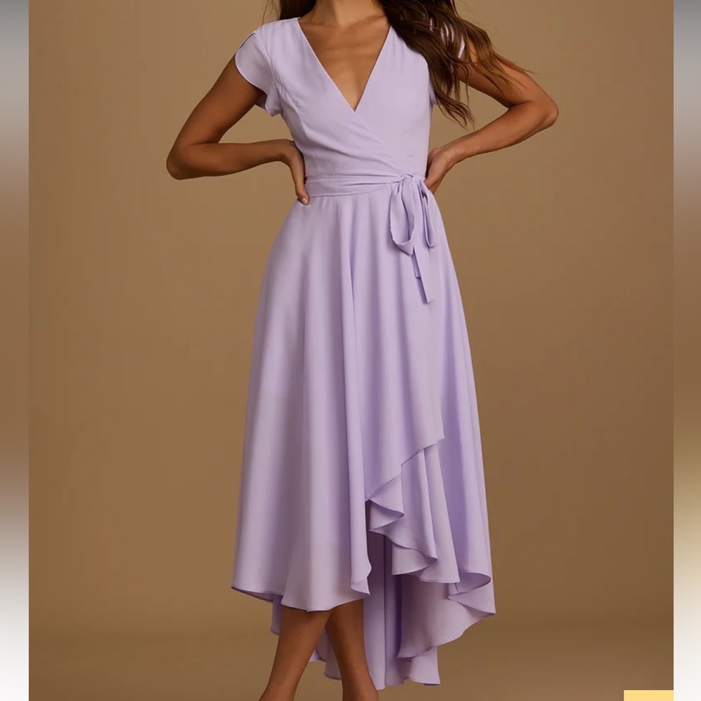 Lulu’s French Countryside lavender high/low dress S